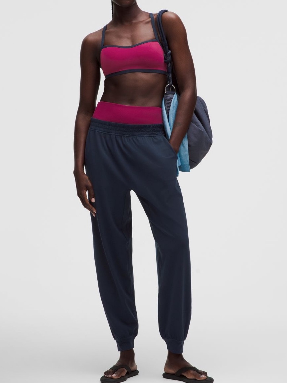 NWT Lululemon Align Ribbed-Waist Jogger True Navy/ Raspberry Rave Size 6